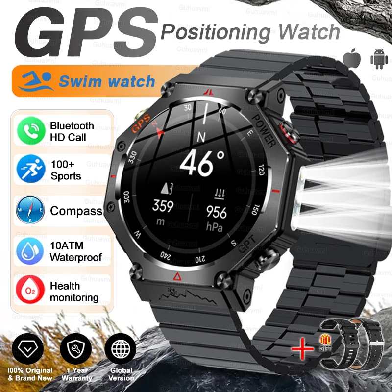 T-Rex 3 Ultra Militaire GPS Smart Watch 10 ATM Waterdicht Kompas Hoogtemeter Barometrische AMOLED Heren HD Oproep Sport Smartwatch - afbeelding 1