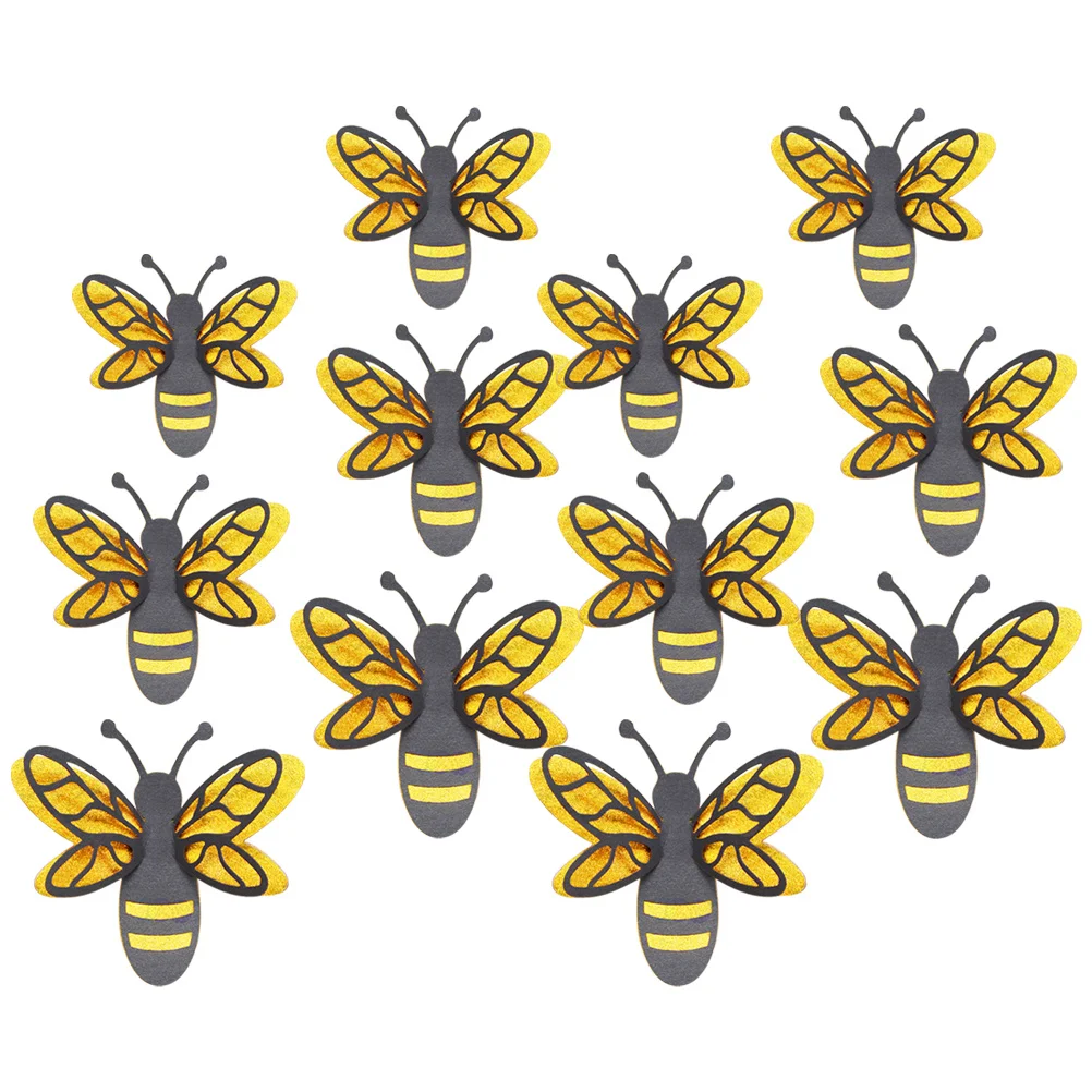 

12Pcs Bee Wall Decor Stickers 3D Effect Premium Quality Paper for Living Room Kids Room Nursery Home Wall Decoration DIY