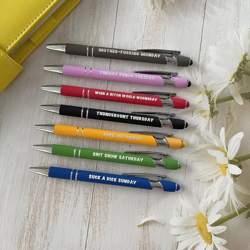 قلم حبر جاف متعدد الوظائف مع طرف القلم ، مجموعة قلم اللمس المحمولة للمنزل ، الفصول الدراسية ، الجدة المدرسة ، 7 قطعة