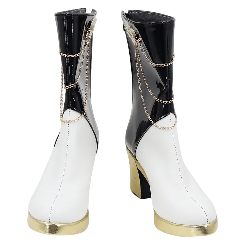 

KPop Mira Cosplay Shoes Women Black Golden Boots Halloween Carnival Party Role Playing Props
