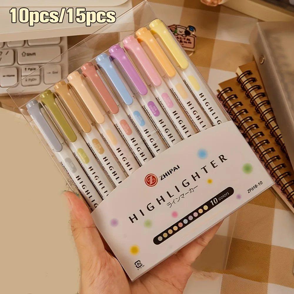 

Двусторонние пастельные маркеры, 10 шт., на водной основе, разные цвета, с тонким и широким наконечниками, для заметок, идеально для студентов