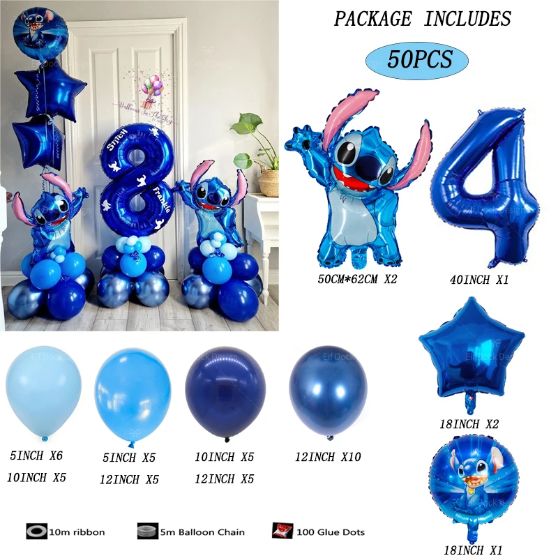 50pcs Disney Lilo & Stitch Party Balloons Stitch 40\