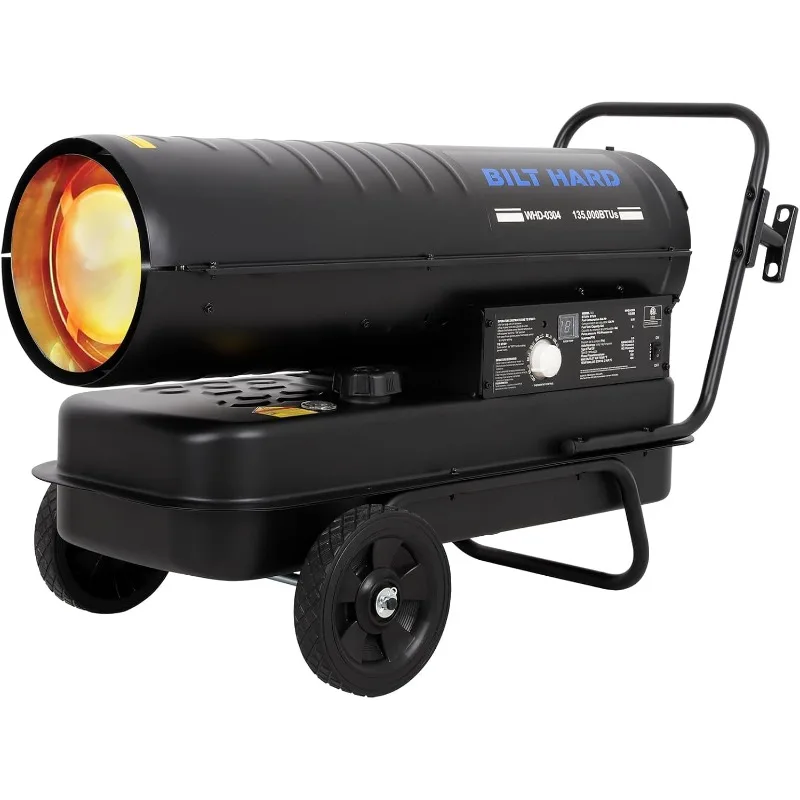 BILT HARD 135,000BTU Forced Air Kerosene Diesel Heater with Wheels,Portable Torpedo Space Heater with Thermostat Control Outside