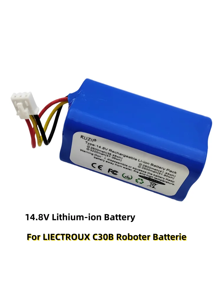 

New Original Battery Pack for LIECTROUX C30B Robot Vacuum Cleaner, 2600mAh, Lithium Cell, 2pc/pack 14.8V Lithium Battery