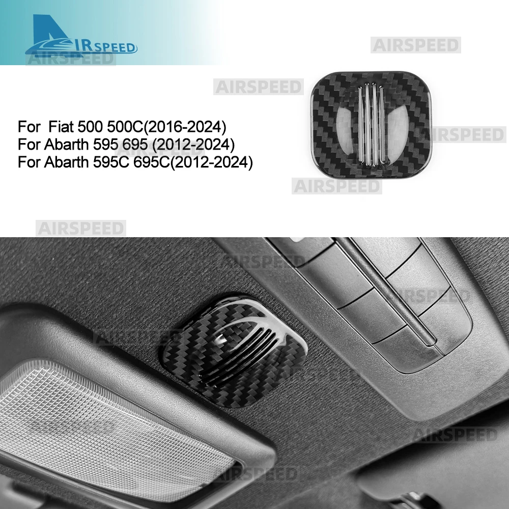 

Real Dry Hard Carbon Fiber For Abarth 595 595C 695 695C 2012-2024 Fiat 500 500C 2016-2024 Car Roof Microphone Receiver Cover