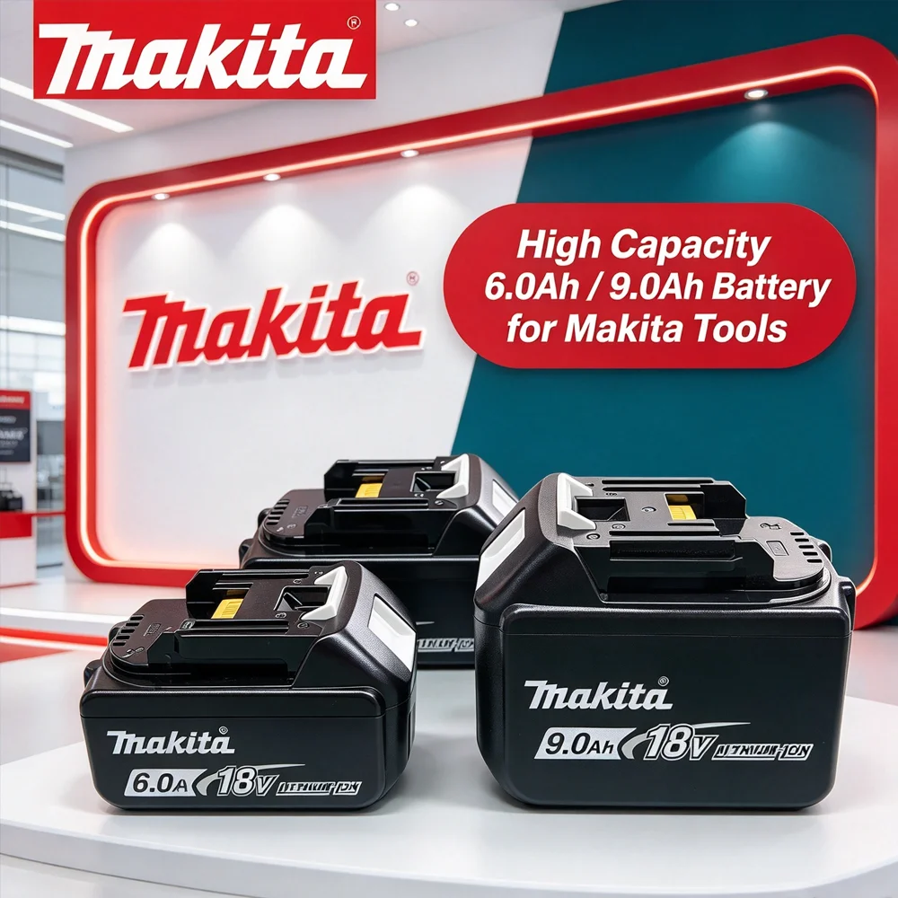 Original 18V 9.0Ah LXT Battery for Makita BL1860 BL1850,Fits DDF487 electric Drill, Impact Wrench & Saw Cordless Power Tool Kits