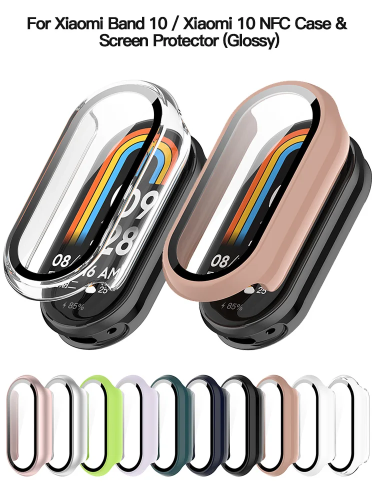Capa de vidro para pc, para xiaomi mi band 10, protetor de tela para smartwatch, capa amortecedora para xiaomi mi band 10, nfc