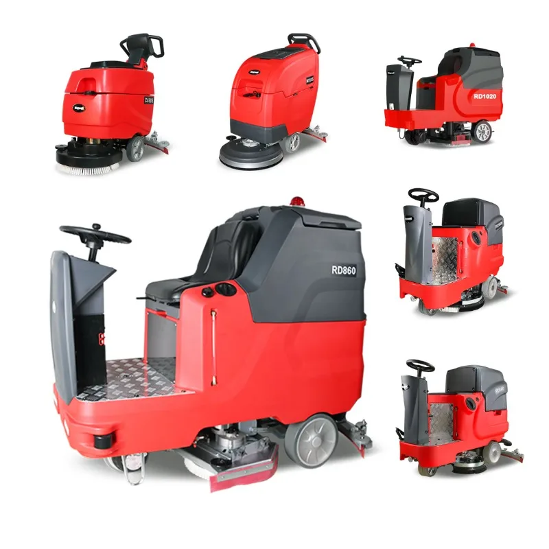 RD860 Ride on Commercial Automatic Floor Cleaning Machine Industrial Clean Floor Scrubber Machine