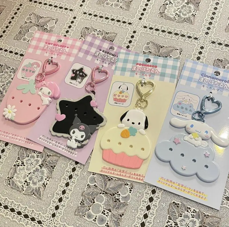 Sanrio Dessert Series Shape Keychain Pendant Charm Mymelody Kuromi Cinnamoroll Hangyodon Pochacco Cartoon Kawaii Anime Toy Gift