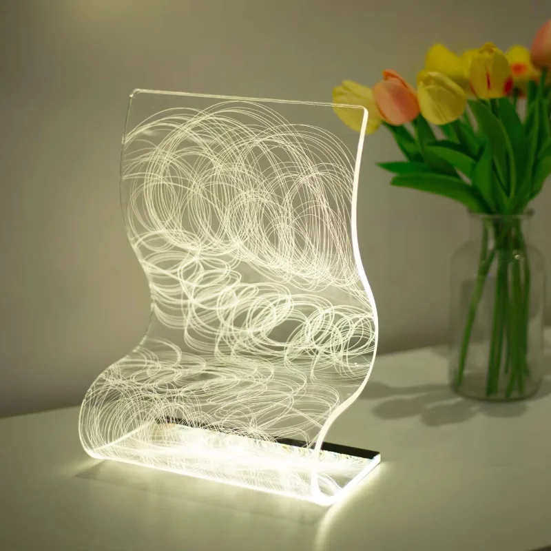 Acrylic Night Light  Atmosphere Mini Night  High Aesthetic (Colorful Light + Breathing Light Mode)