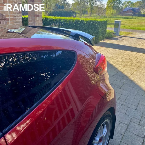 Imagen 2 del producto Alerón negro para Hyundai Veloster, alerón trasero para maletero de 2011 a 2020, tipo F, superficie de carbono, Material ABS, techo trasero