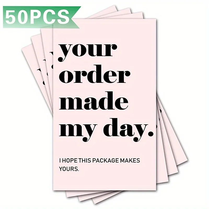 50/100pcs Order Production Customer Thank-you Card, Thank You for Supporting My Small Business for Handmade Products