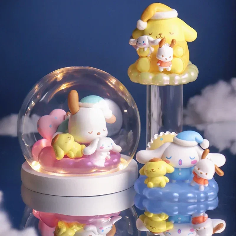 Sanrio A seri mimpi manis Lift kotak buta cahaya malam Pompompurin Cinnamoroll Pachacco Kawaii hadiah ulang tahun mainan anak-anak