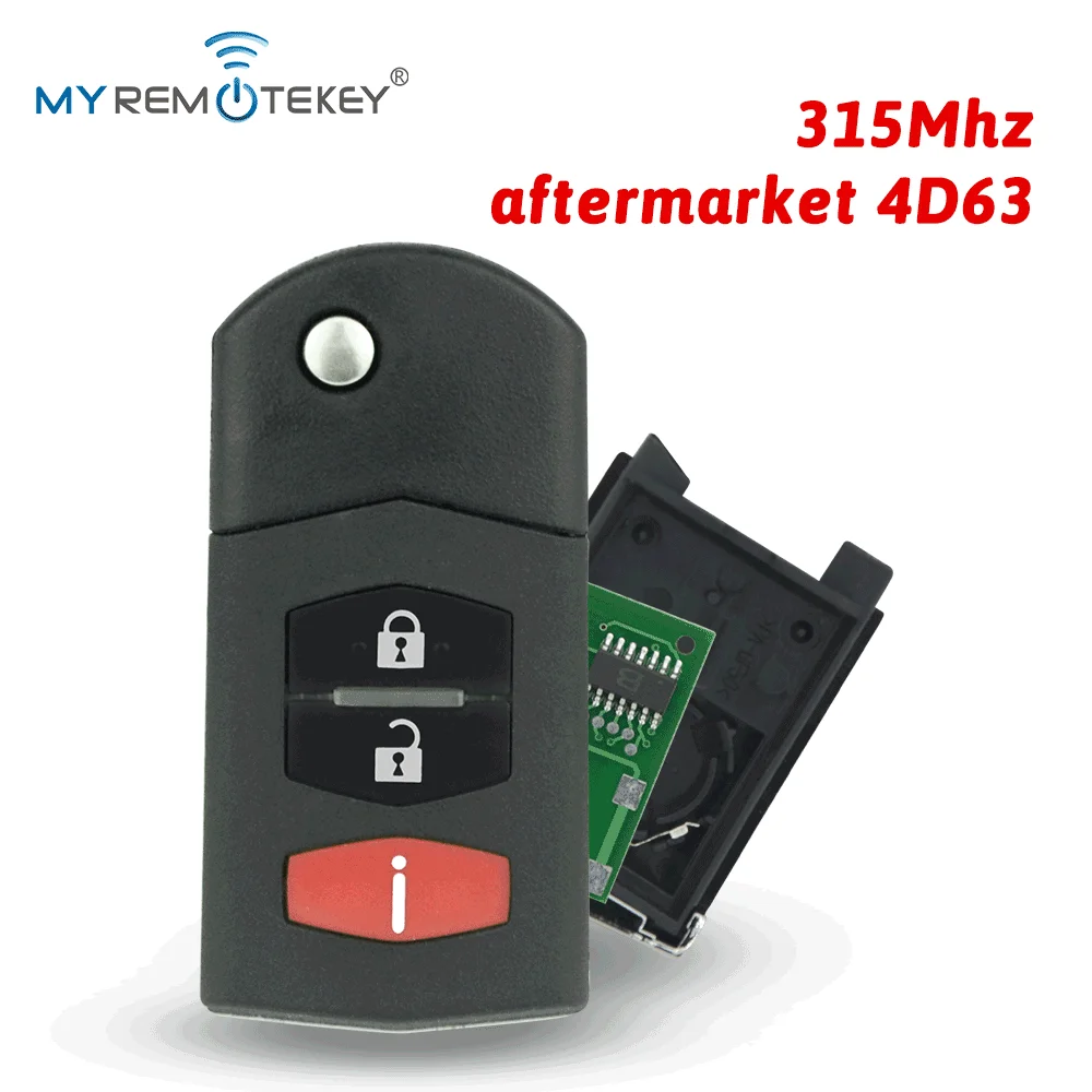 MYREMOTEKEY Car Key for Mazda 3 5 6 Remote Key 2007 2008 2009 2010 2 Button 315Mhz BGBX1T478SKE12501
