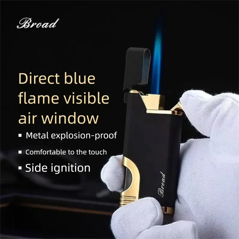 

Новая прозрачная металлическая ветрозащитная электронная зажигалка с синим пламенем, персонализированная креативная мужская подарочная тенденция