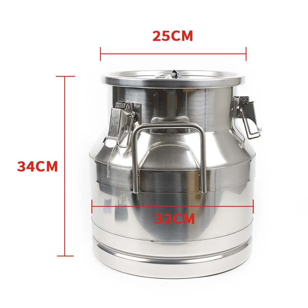 

20 L Milk Can Stainless Steel Milk Storage Transport Bucket Silicone Seal