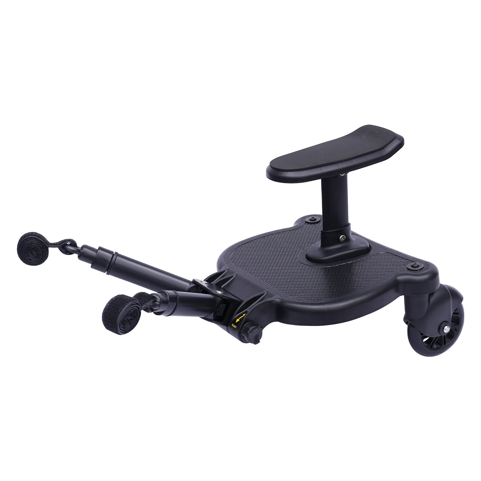 Pram Board Seat for Kids, 2-in-1 Stroller Ride-On Platform, Removable Seat, Wide Standing Board, 360° PU Wheels