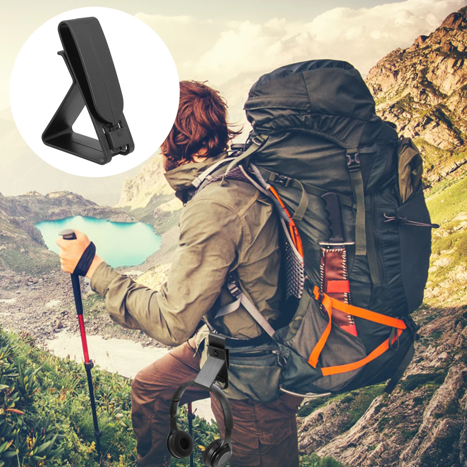 

1pc Tactical Headphone Hanger Clip Holder Belt Waist Mount Durable Nylon Mobile Phone Earphone Organizer For Hunting Gaming