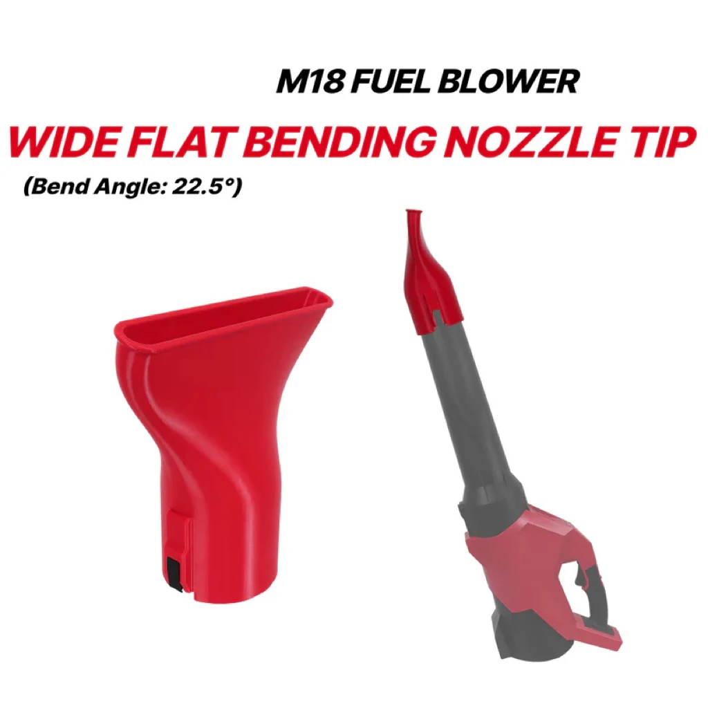 Wide Flat Bending Nozzle Tip Compatible With M18 FUEL Blower, 22.5° Angle Airflow Control Attachment
