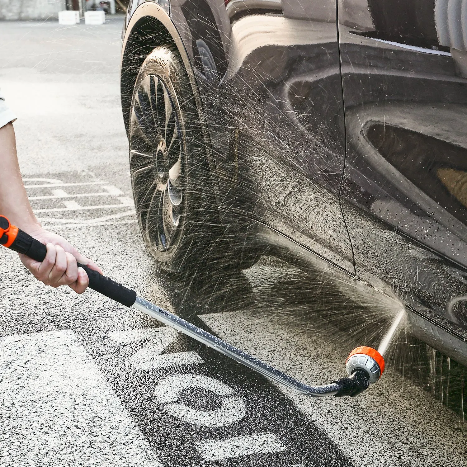 

Heavy Duty Garden Hose Wand 36Long With 8 Spray Patterns Swivel Head