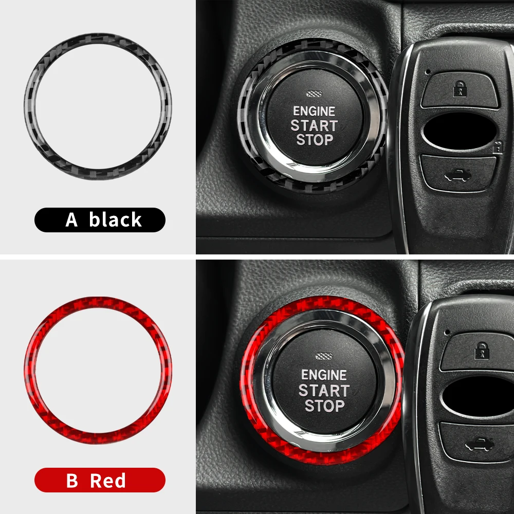 Car Engine Start Stop Button Frame Real Soft Carbon Fiber Sticker for Subaru Crosstrek Impreza 2024 LHD RHD Interior Accessories