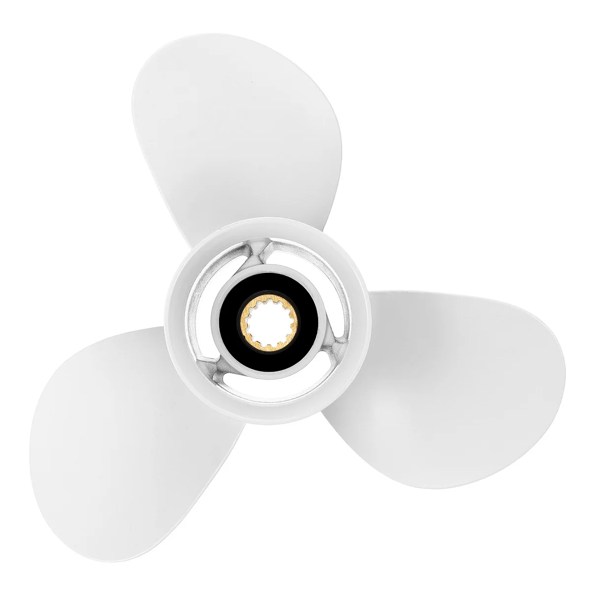 For Yamaha 40-60HP Marine Propeller 11 x 15-G Boat Outboard 663-45943-02-EL Aluminum White 3 Blades 13 Spline Tooth