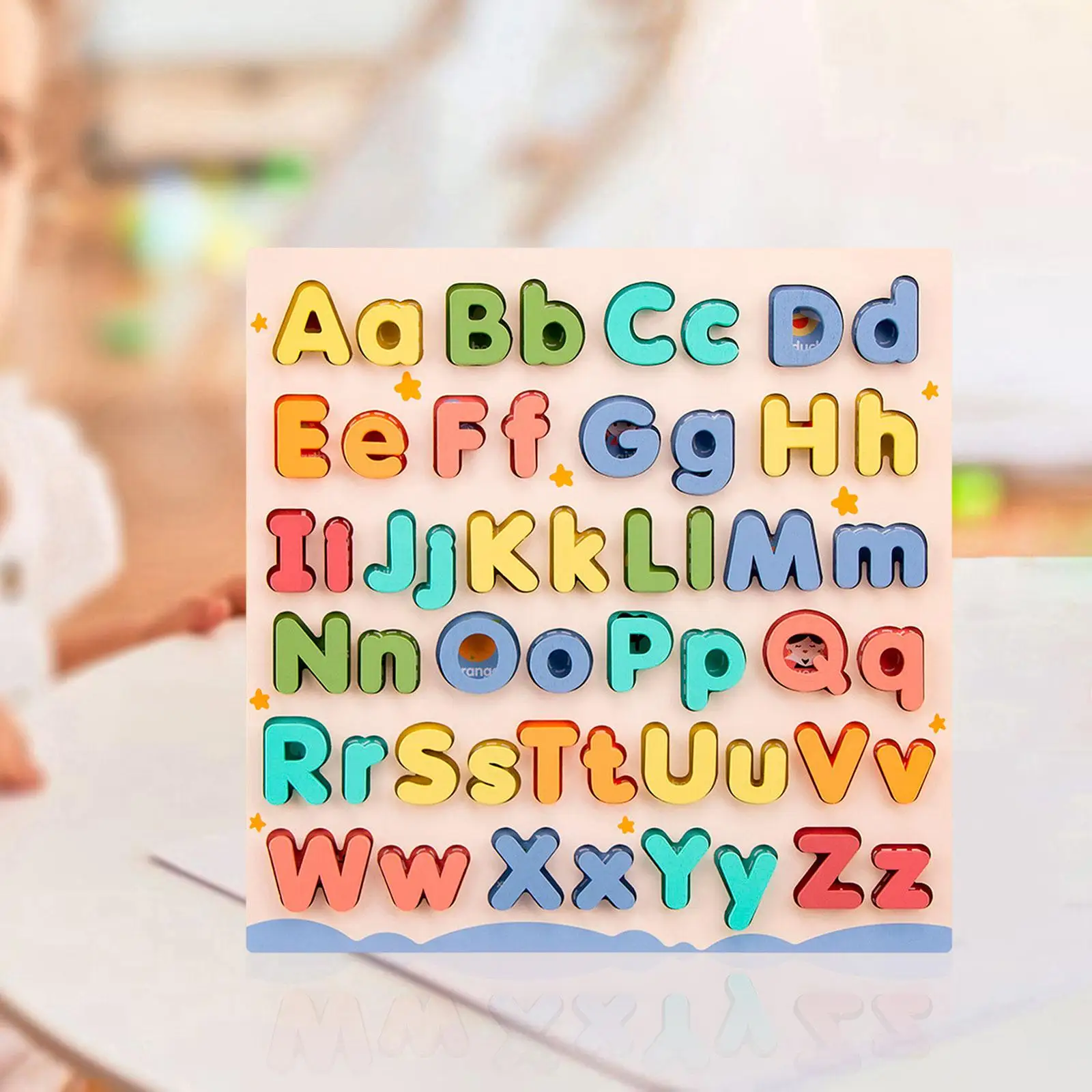 Children Wooden Abc Puzzle Teaching Prop Learn Alphabet for Boys Girls Kids