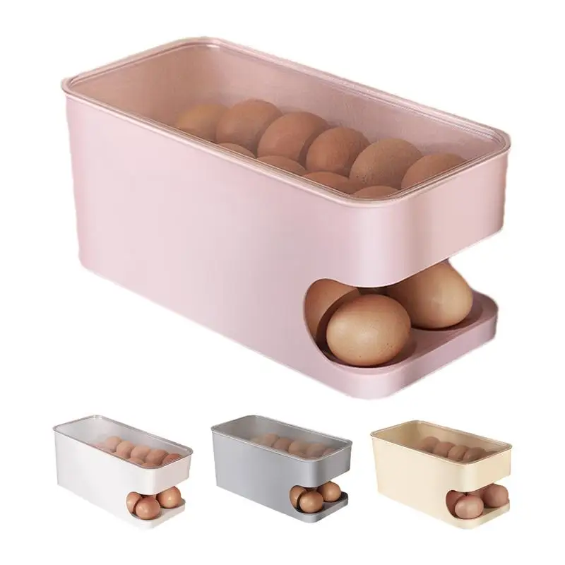 Egg Storage Rack For Kitchen Egg Rack Automatic Rolling Egg Holder Food Grade Large Capacity Stackable Egg Organizer Egg