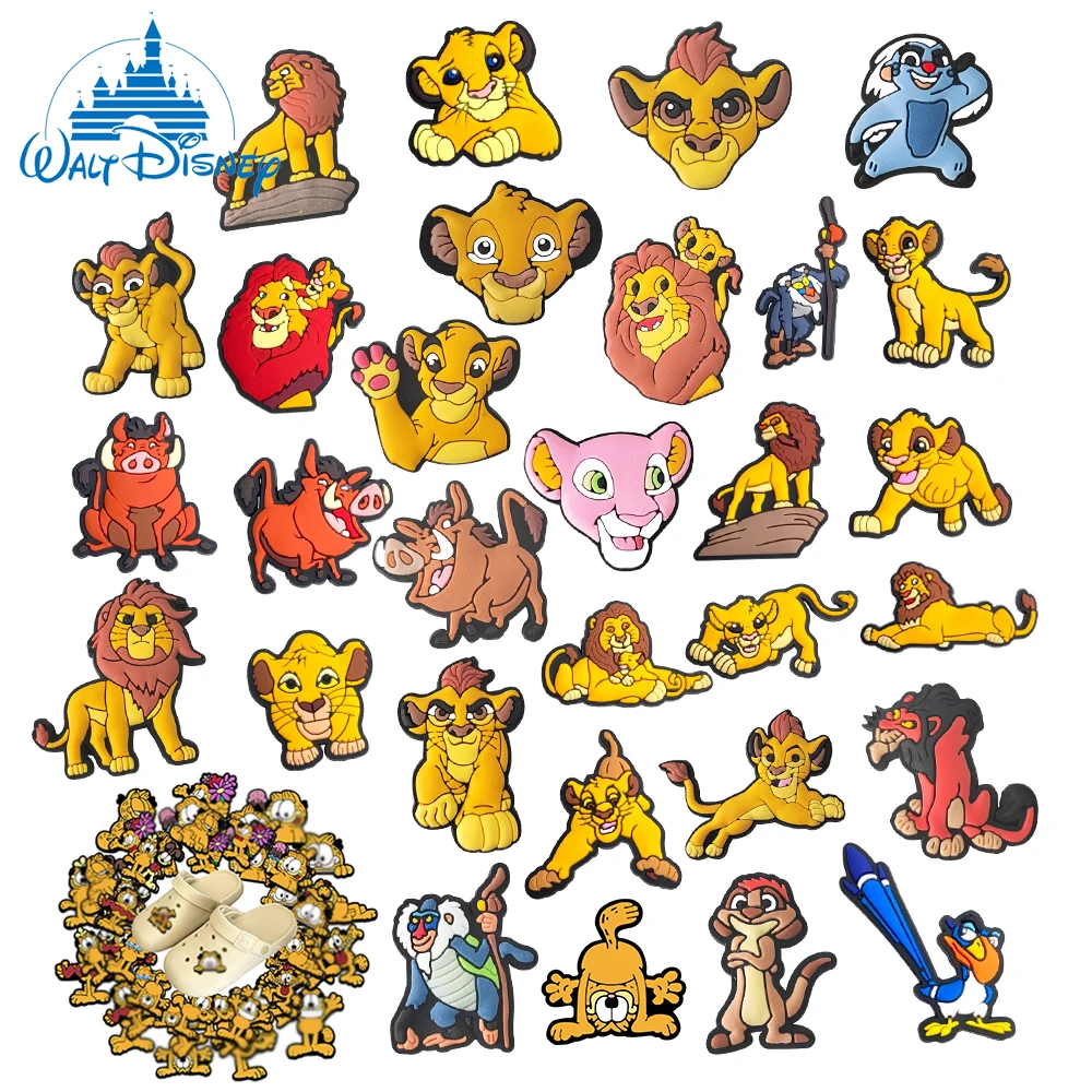 

Mix Disney'The Lion King 'Yellow Cat Shoe Charms DIY Orange Cat Lion Shoes Decoration Accessories Sandal Buckle Kids Xmas Gifts
