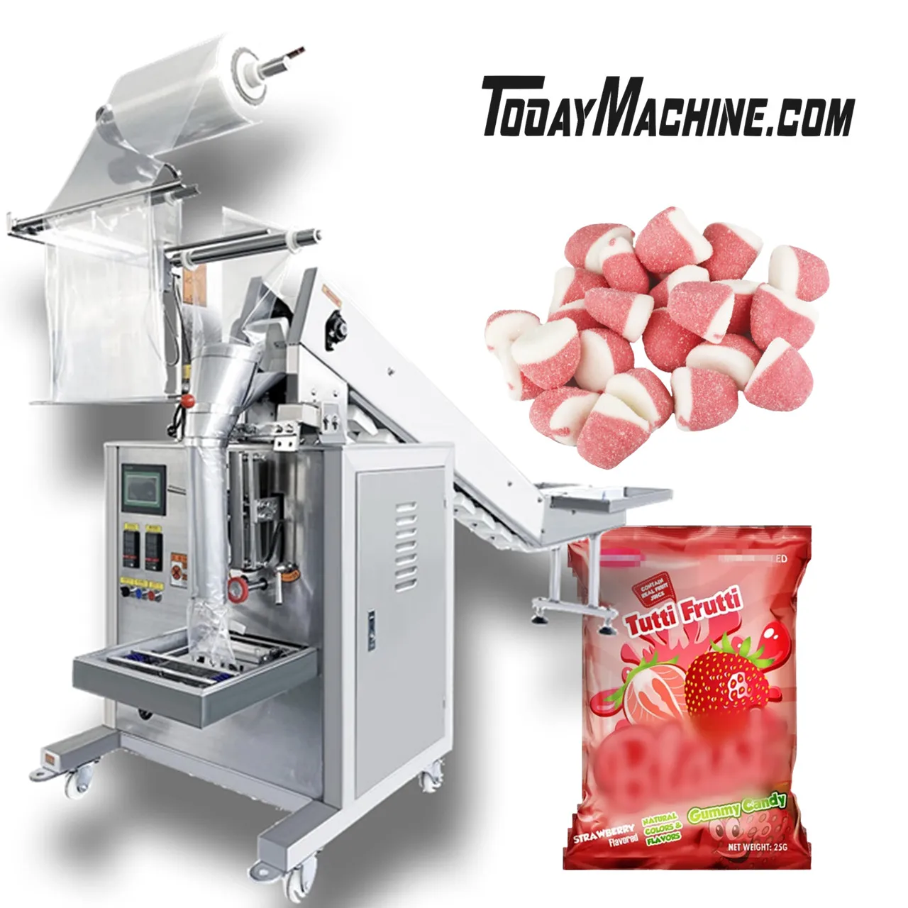 Chain Bucket Automatic Plastic Bag Sealing Rice Grain Frozen Chicken Wing Meat Packing Machine