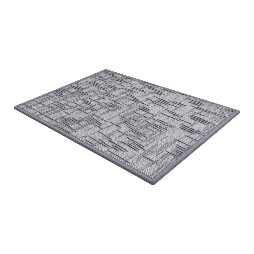 Bath Mat Elegant Geometric Pattern Thick Chenille for non Slip Rubber Backing 40x60cm or 50x80cm Brown Gray Blended Fabric Mat