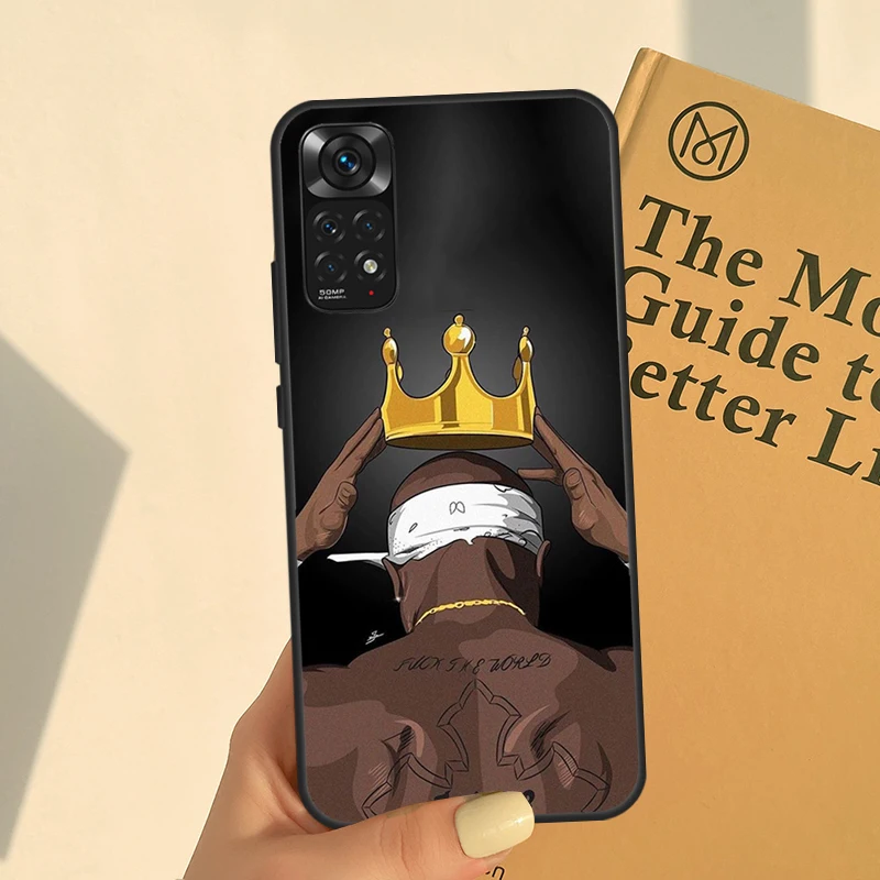 2Pac Makaveli Tupac Amaru Shakur For Redmi Note 11 Pro Case For Redmi Note 10 Pro 7 8 9 10S 11S K40 K50 9A 9C 10A 10C Cover