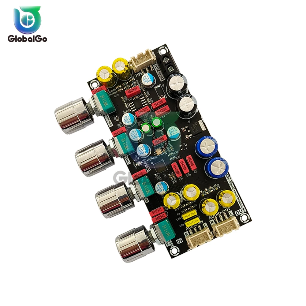 DC 8-26V Fever الكاريوكي لوحة تردد ميكروفون الكاريوكي الغناء الجبهة المستجيب المجلس DSP خلط مكافحة العواء أمبير