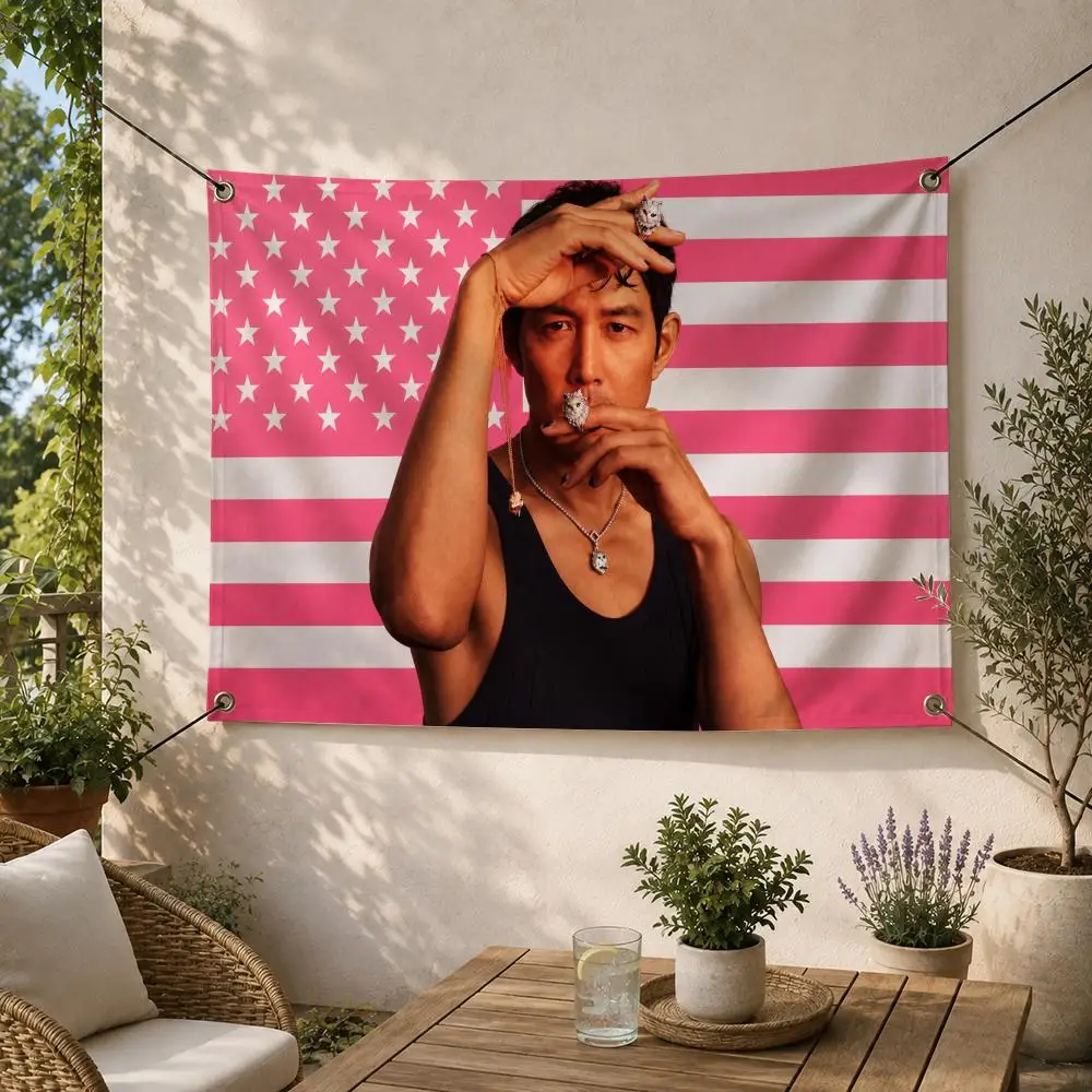 Actor L-lee jung jae Flags Decorative Flag Banner for Outdoor Garden Yard Camping Party Home Wall Hanging Decor