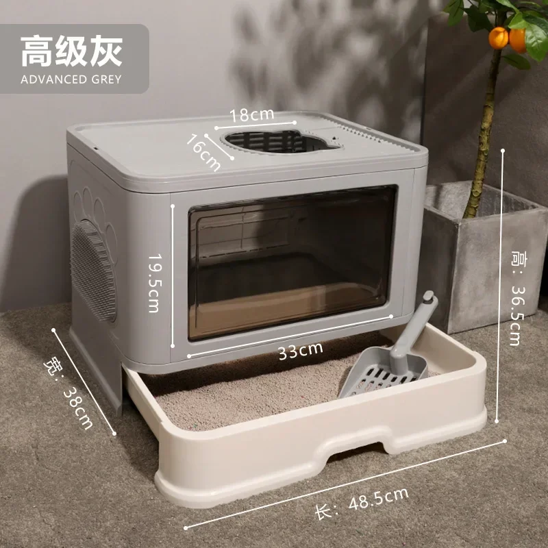 Cat Litter Box Cat Toilet Splash and Deodorant Cat Supplies Sandbox Drawer Type Fully Enclosed Large Pet Products