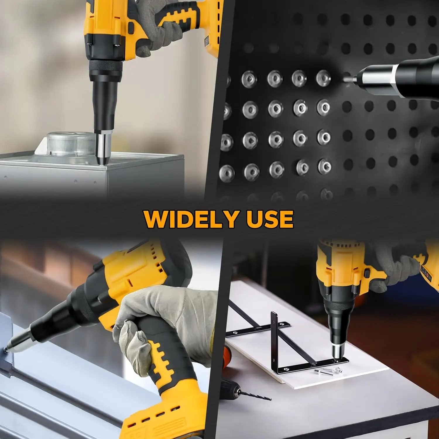 Cordless Rivet Gun for DeWalt/Makita/Milwaukee Electric Rivet Gun, Brushless Rivet Gun Tool for Rivets(1/8'', 5/32'', 3/16")