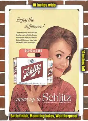 Metal Sign - 1961 Schlitz Beer 6-Packs- 10x14 inches