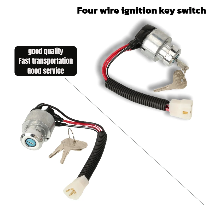 Four Wire Ignition Key Switch Easy Installation Replacement Lock for Mini Bicycle Motorized Bike