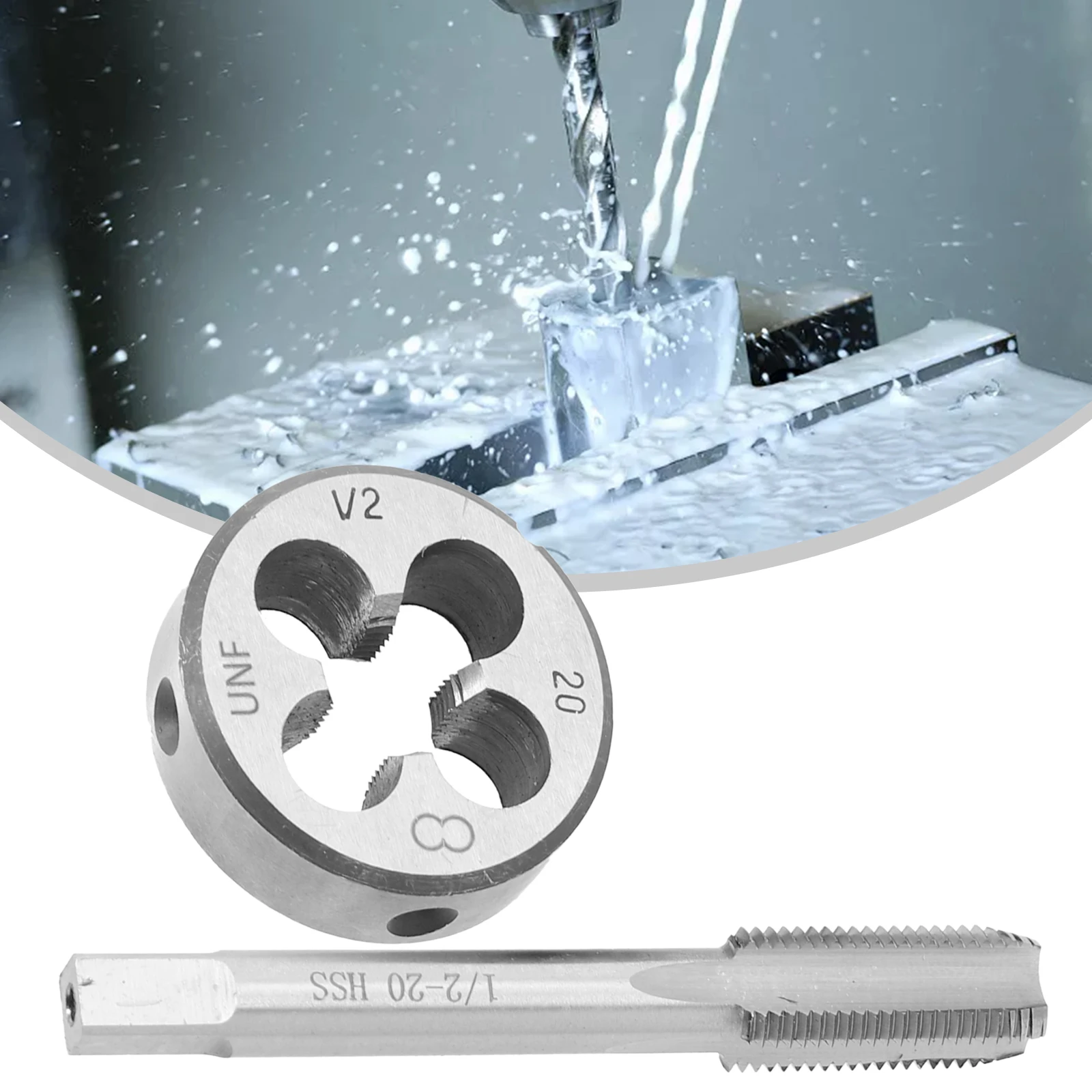 UNF Die Kit 1/2-20 UNF Tap 1Set High Speed Steel Model 1/2-20 UNF Right Hand Round Handle High Qulity Newest 2022