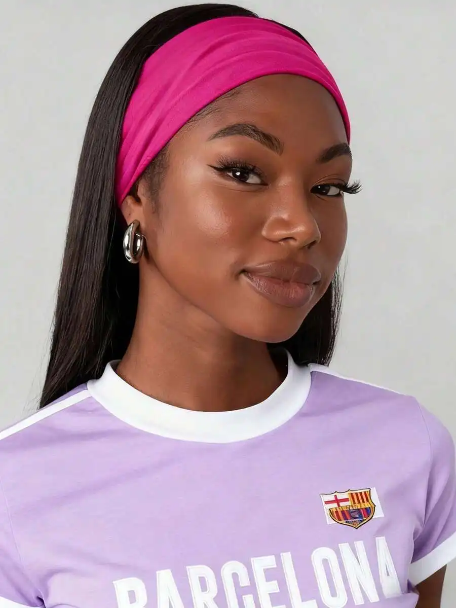 1pc Solid Red Minimalist Versatile Women Headband,Soft Elastic Fabric Suitable For Yoga,Sports,Everyday Wear Women Bandana