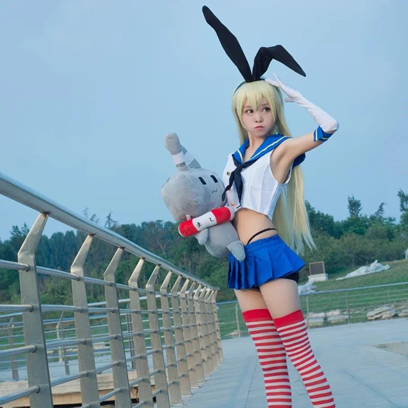 RT01 аниме Kantai коллекция Shimakaze косплей Kancolle сексуальный костюм кролика для девочек наряд моряка униформа женская вечеринка на Хэллоуин Co * Jk2