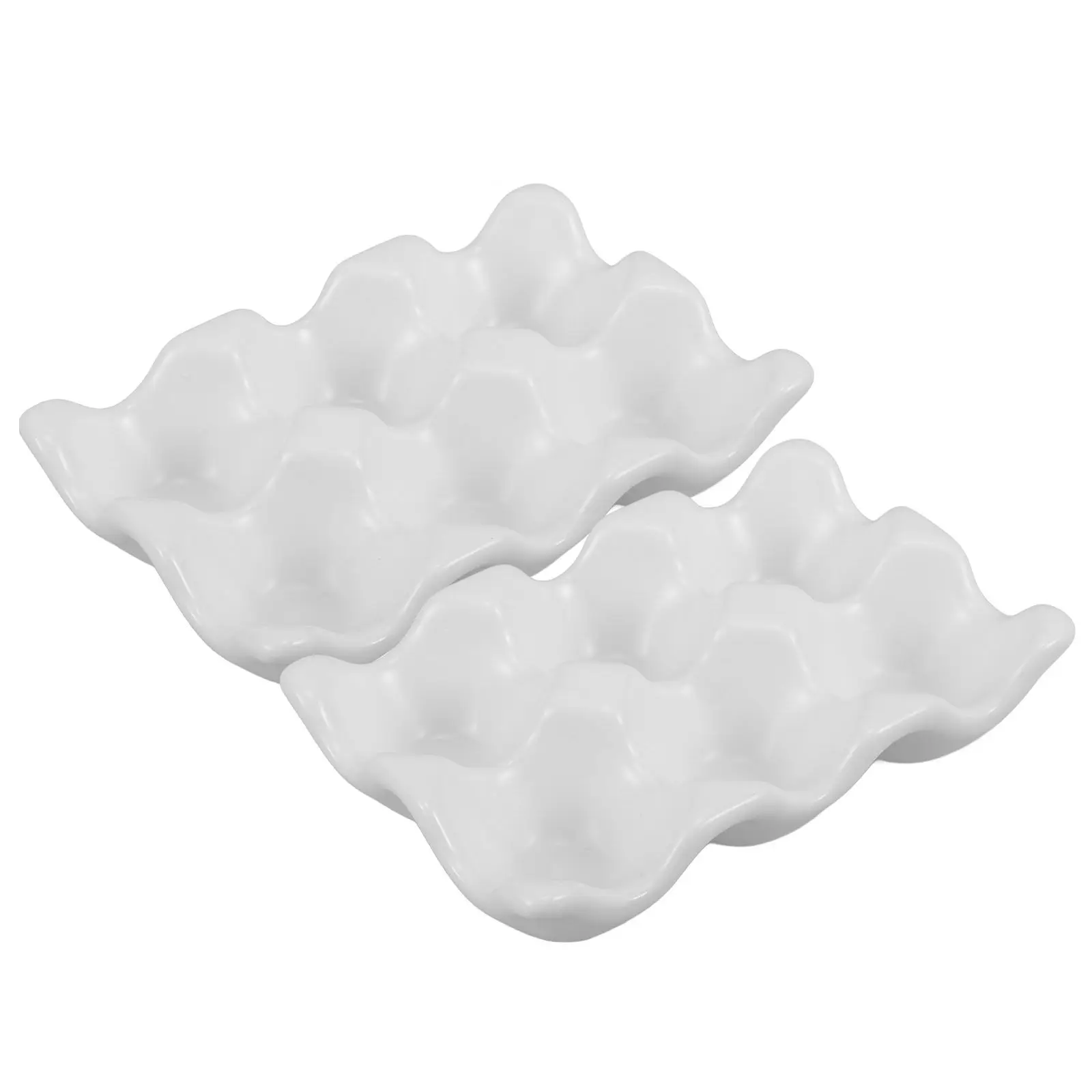 Ceramic Egg Tray Holder Versatile Egg Storage Container for Refrigerator Kitchen Countertop Eggs Organizer Stylish Non Slip
