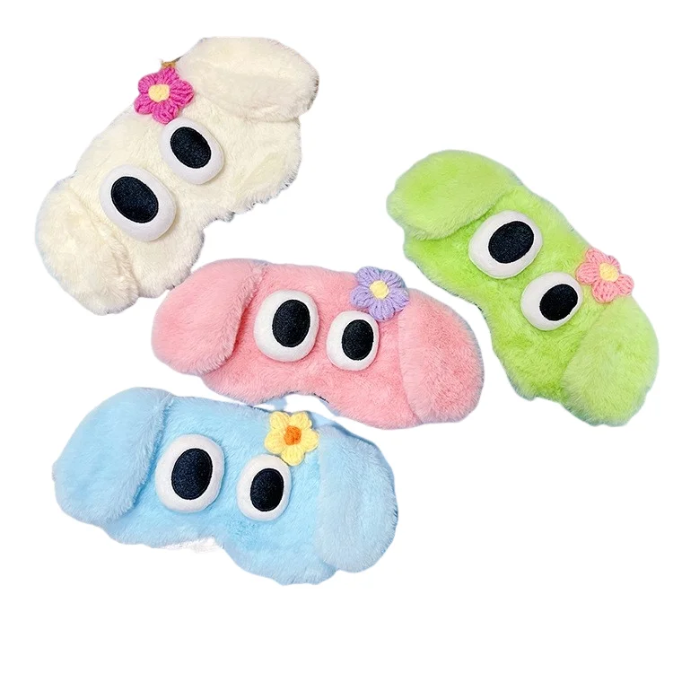 Cute Plush Sleeping Mask Eye Masks Cute Glitter bunny Eye Cover Plush Eyepatch Eye Cover Sleeping Blindfold for Travel Rest