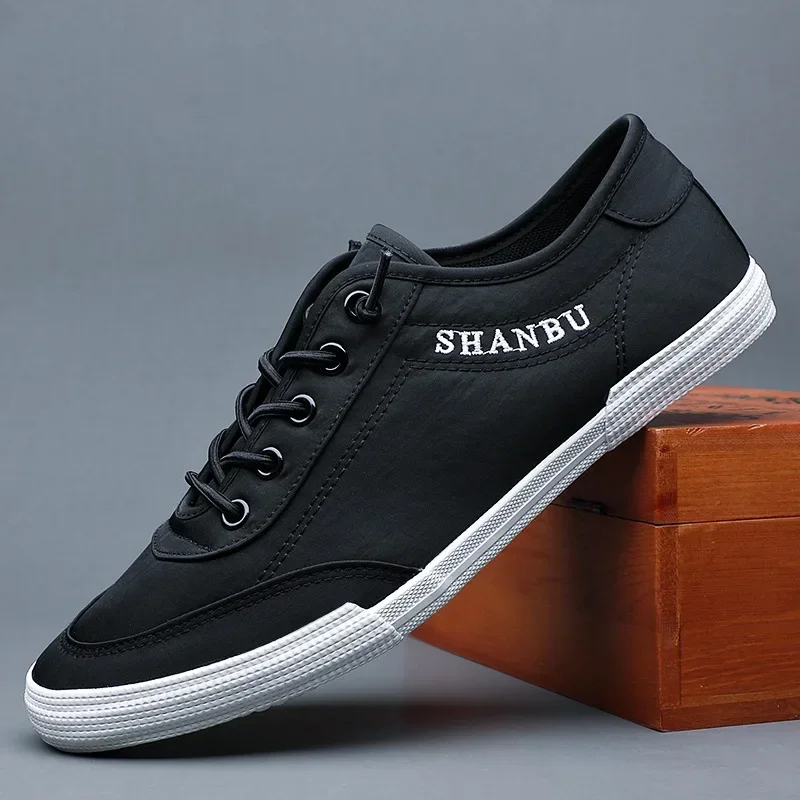 White Lace-Up Tenis Masculino Plus Size 46 Men's Casual Shoe Lightweight Breathable Men Shoes Flat Sneakers