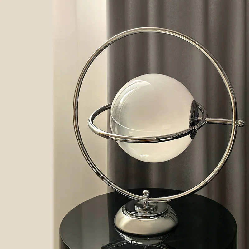 Rotary Planet Table Lamps Italian Desk Light with E27 Bulb for Bedroom Living Room
