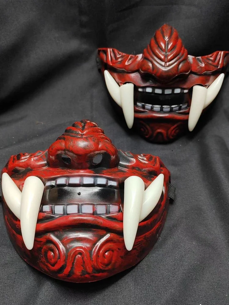 Японский самурай Они демон маскар Хэллоуин демон самурай косплей ужас Праджня убийца Дикекер пластиковые маски Feestkostuum Rekwi