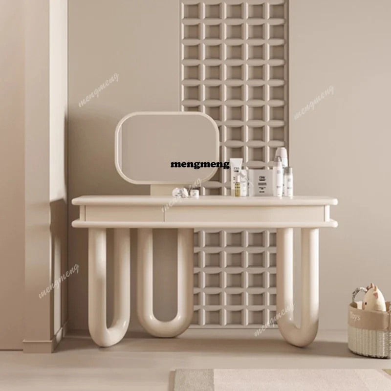 

Новое поступление, современный туалетный столик для макияжа, европейский женский туалетный столик для гостиной, деревянный туалетный столик для девочек, косметика, белый Penteadeira, модный мех