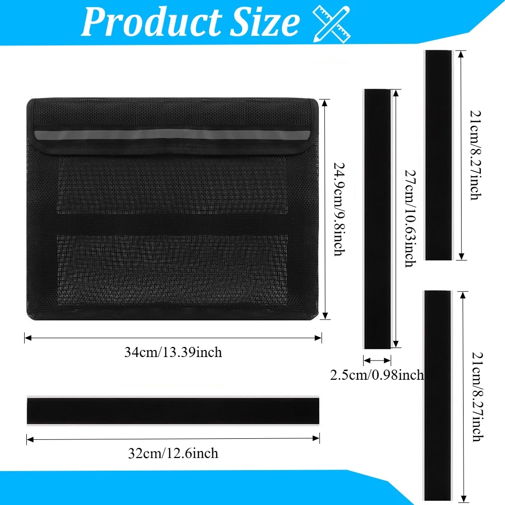Self Adhesive Storage Mesh Bag Marine Reflective Flip Top Hook&Loop Net Pocket Universal Boat Organizer For Fishing Tackle Gear