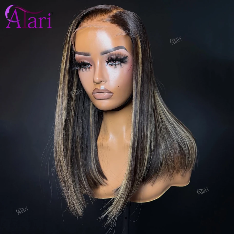 

Парик из натуральных волос Balayage 27 Blonde Upgrade, прямой боб, 13x4, с полной кружевной передней частью, короткий боб, прозрачный, 180% плотность, предварительно пророщенный