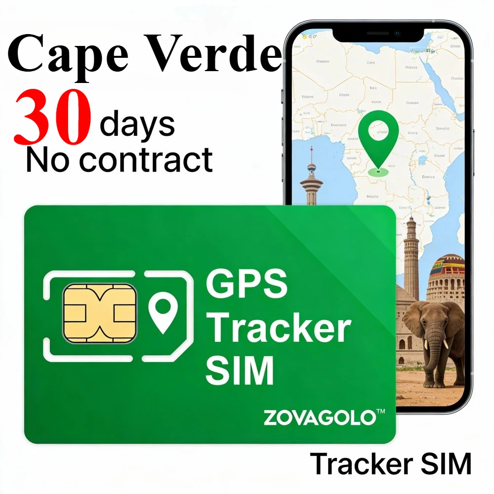 Cape Verde 30Days 30MB Data‑Only SIM Card No Contract Multi‑island Optimized Signal for GPS Tracker Elderly Kids Anti‑Lost